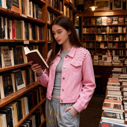 Women’s Beaded Denim Jacket – Heavy Detailed Embellished Street Style