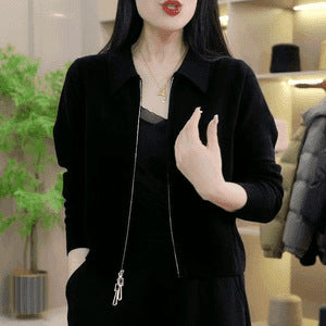 Women’s Loose Fit Zip-Up Jacket – Lightweight Casual Everyday Outerwear