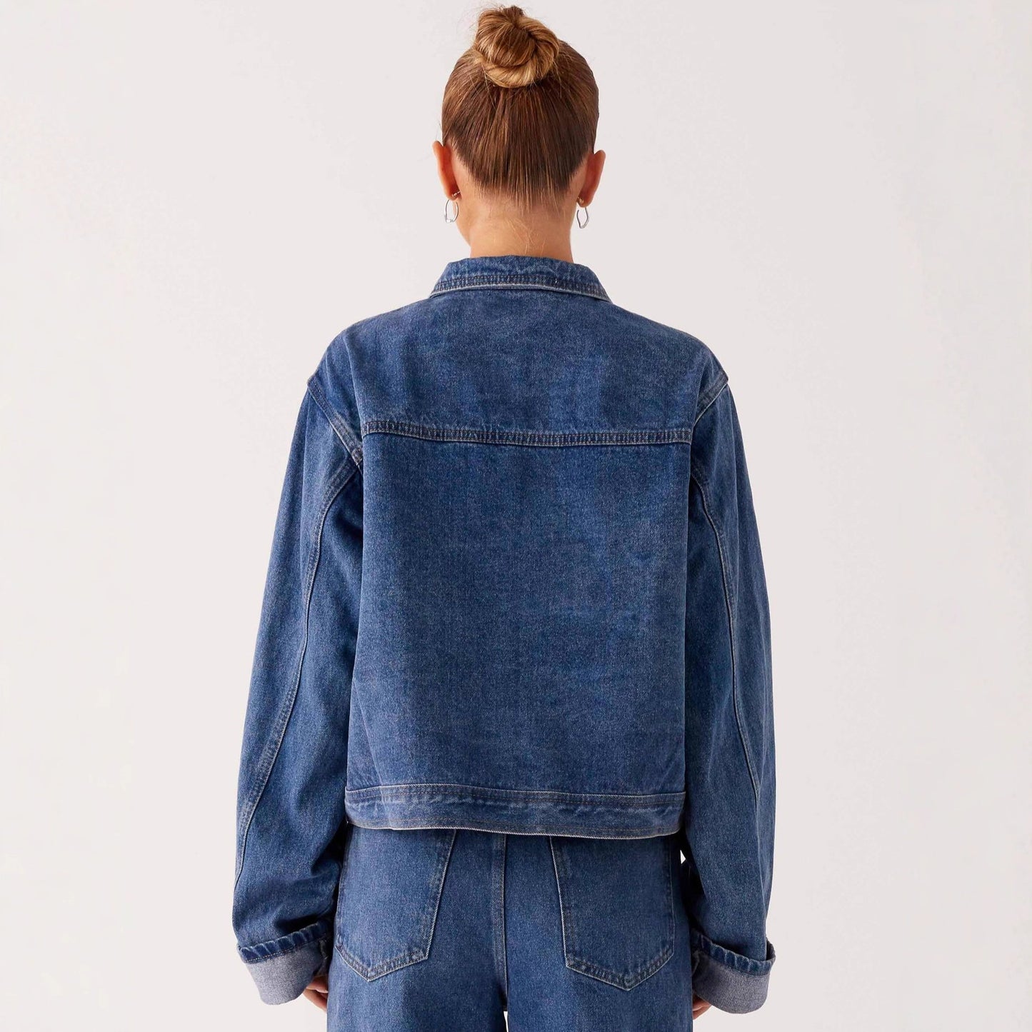 Women's Casual Denim Jacket – Long Sleeve Classic Turn-Down Collar