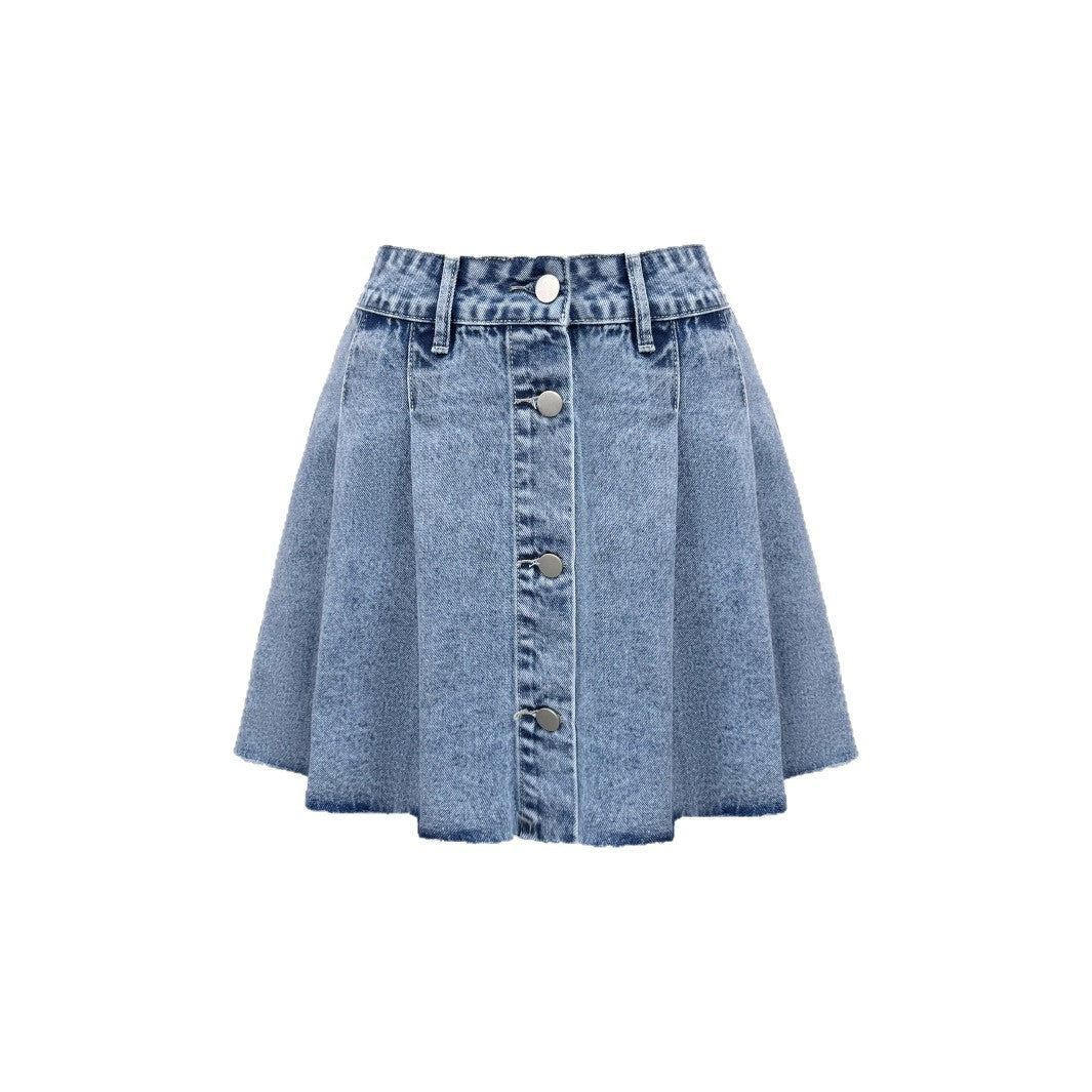 Women’s Slimming Wide-Leg Denim Skirt – Trendy 2025 Casual Bottoms