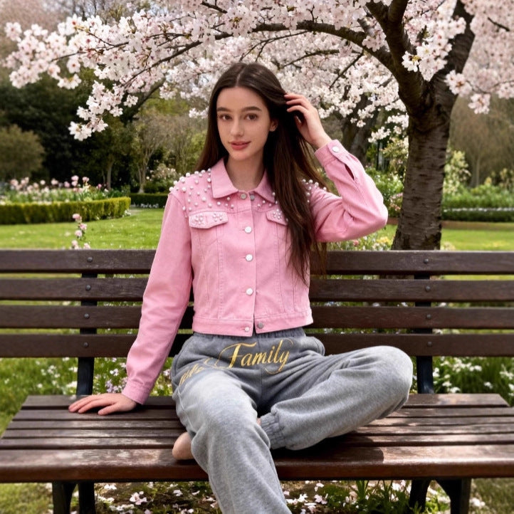 Women’s Beaded Denim Jacket – Heavy Detailed Embellished Street Style