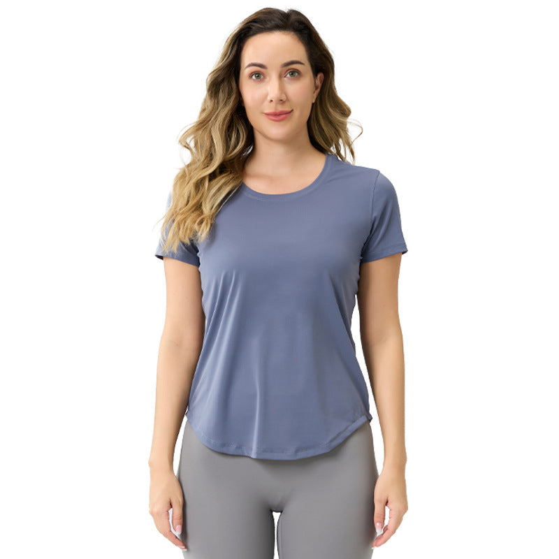 Women’s Breathable Bare Look Yoga Short Sleeve Top – Activewear Essential 2025